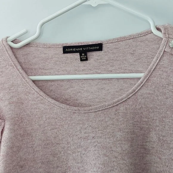 ADRIENNE VITTADINI Pink Ruffled Sweater Size M - Picture 2 of 11